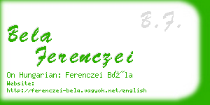 bela ferenczei business card